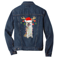 Limited Edition Reindeer Akita Dog With Santa Hat Christmas Light Xmas Men Denim Jacket | Artistshot