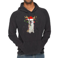 Limited Edition Reindeer Akita Dog With Santa Hat Christmas Light Xmas Vintage Hoodie | Artistshot