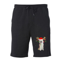 Limited Edition Reindeer Akita Dog With Santa Hat Christmas Light Xmas Fleece Short | Artistshot