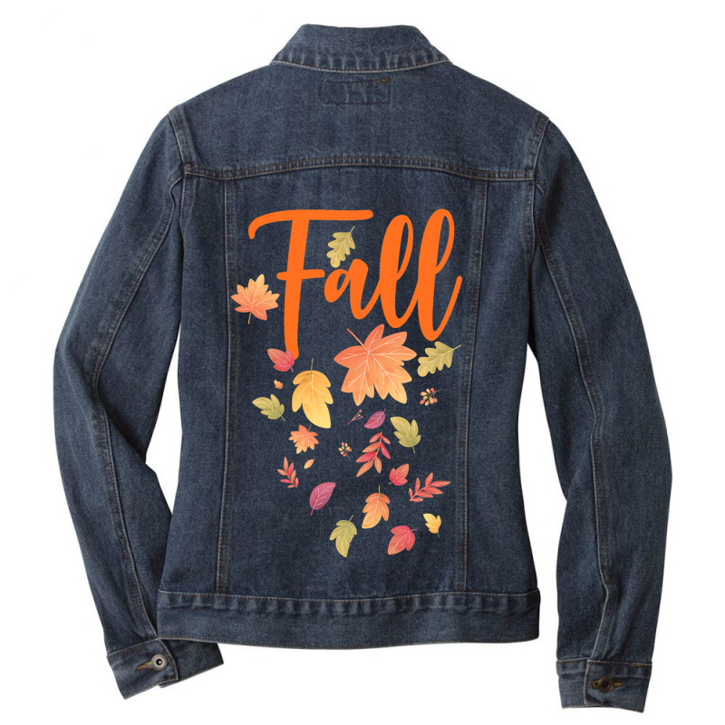 Autumn Leaf Fall Season Leaf Love Autumn Ladies Denim Jacket by casaniuy89 | Artistshot