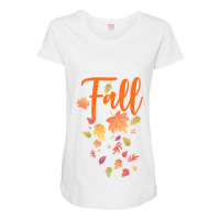 Autumn Leaf Fall Season Leaf Love Autumn Maternity Scoop Neck T-shirt | Artistshot