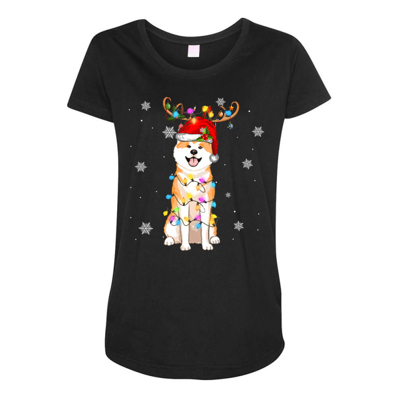 Limited Edition Reindeer Akita Inu Dog Merry Christmas Maternity Scoop Neck T-shirt | Artistshot