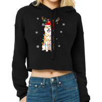 Limited Edition Reindeer Akita Inu Dog Merry Christmas Cropped Hoodie | Artistshot