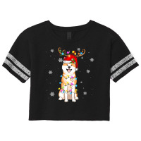 Limited Edition Reindeer Akita Inu Dog Merry Christmas Scorecard Crop Tee | Artistshot