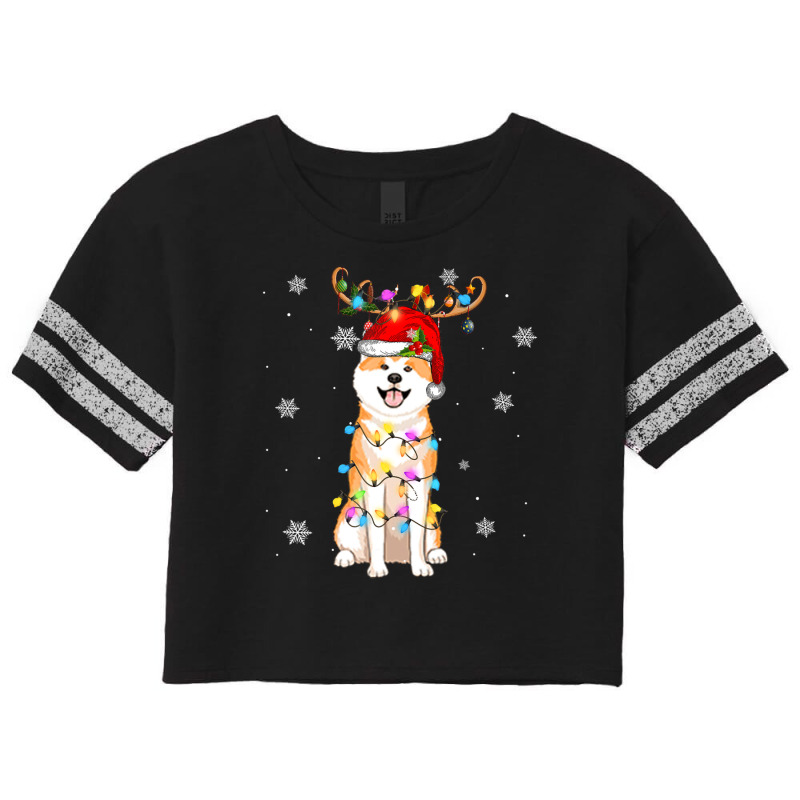 Limited Edition Reindeer Akita Inu Dog Merry Christmas Scorecard Crop Tee | Artistshot