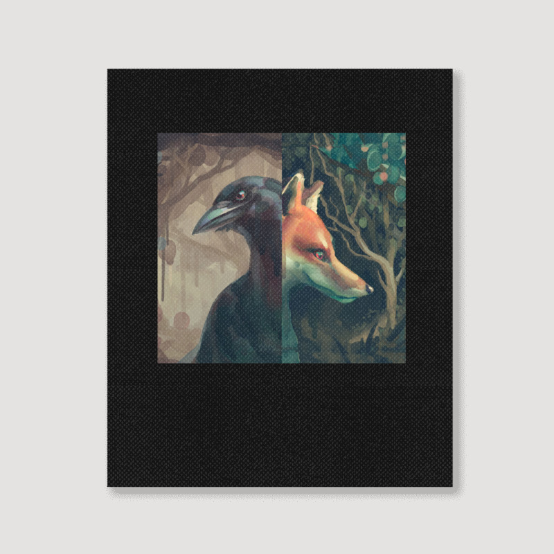 The Fox And The Crow 1 Portrait Canvas Print | Artistshot