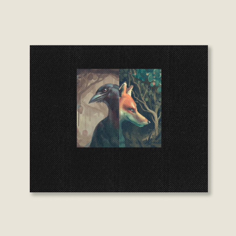 The Fox And The Crow 1 Landscape Canvas Print | Artistshot