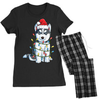 Hot Trend Siberian Husky Santa Christmas Tree Lights Xmas Boys Women's Pajamas Set | Artistshot