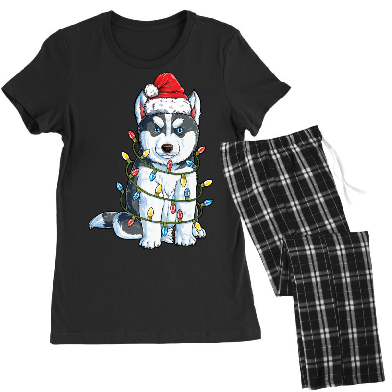 Hot Trend Siberian Husky Santa Christmas Tree Lights Xmas Boys Women's Pajamas Set by Pannell Quintero | Artistshot