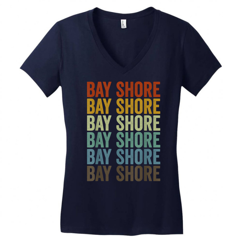 Bay Shore City Retro T Shirt Women's V-Neck T-Shirt by nilda1pr4klauer | Artistshot