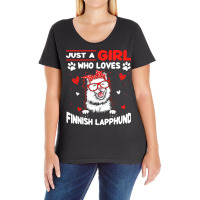 Just A Girl Who Loves Dogs T  Shirt Vintage Just A Girl Who Love Finni Ladies Curvy T-shirt | Artistshot