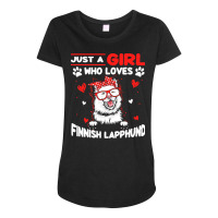 Just A Girl Who Loves Dogs T  Shirt Vintage Just A Girl Who Love Finni Maternity Scoop Neck T-shirt | Artistshot