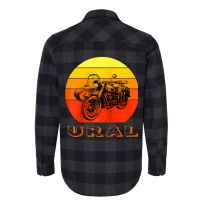 Retro Motorcycle Ural T Shirt   Vintage Sidecar Motorbike Raglan Baseb Flannel Shirt | Artistshot