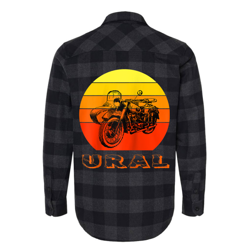 Retro Motorcycle Ural T Shirt   Vintage Sidecar Motorbike Raglan Baseb Flannel Shirt by tarnilot | Artistshot