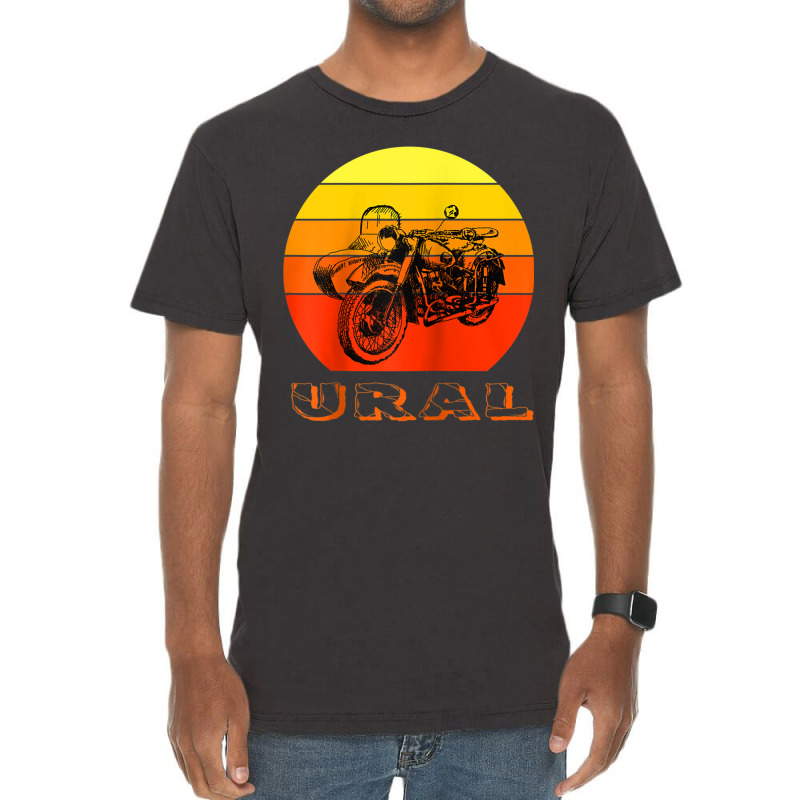 Retro Motorcycle Ural T Shirt   Vintage Sidecar Motorbike Raglan Baseb Vintage T-Shirt by tarnilot | Artistshot