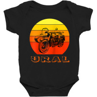 Retro Motorcycle Ural T Shirt   Vintage Sidecar Motorbike Raglan Baseb Baby Bodysuit | Artistshot