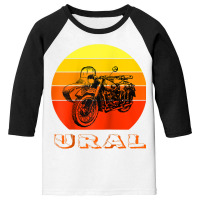 Retro Motorcycle Ural T Shirt   Vintage Sidecar Motorbike Raglan Baseb Youth 3/4 Sleeve | Artistshot