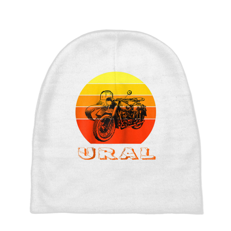 Retro Motorcycle Ural T Shirt   Vintage Sidecar Motorbike Raglan Baseb Baby Beanies by tarnilot | Artistshot