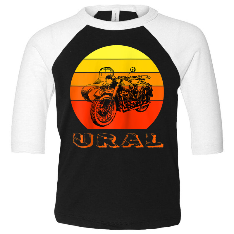 Retro Motorcycle Ural T Shirt   Vintage Sidecar Motorbike Raglan Baseb Toddler 3/4 Sleeve Tee by tarnilot | Artistshot