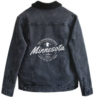 Trending Minnesota North Star State Souvenir 10000 Lakes Unisex Sherpa-lined Denim Jacket | Artistshot