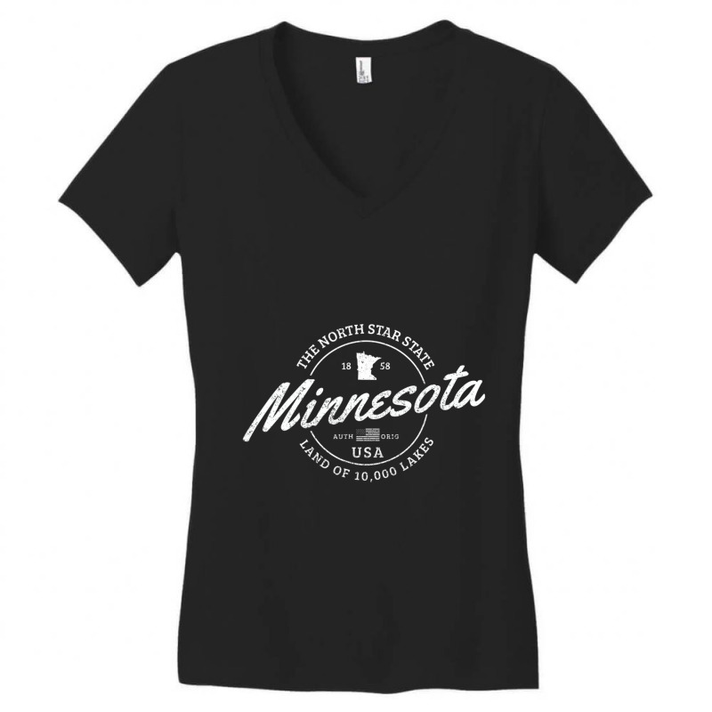 Trending Minnesota North Star State Souvenir 10000 Lakes Women's V-Neck T-Shirt by Sizemore Adame | Artistshot