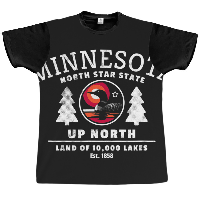 Limited Edition Minnesota North Star State Up North With Loon Graphic T-shirt | Artistshot