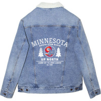 Limited Edition Minnesota North Star State Up North With Loon Unisex Sherpa-lined Denim Jacket | Artistshot