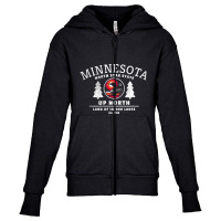 Limited Edition Minnesota North Star State Up North With Loon Youth Zipper Hoodie | Artistshot