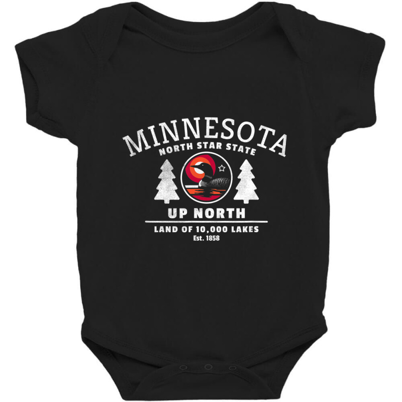 Limited Edition Minnesota North Star State Up North With Loon Baby Bodysuit | Artistshot