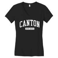 Canton South Dakota Sd Vintage Athletic Sports Design T Shirt Women's V-neck T-shirt | Artistshot