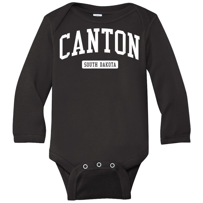 Canton South Dakota Sd Vintage Athletic Sports Design T Shirt Long Sleeve Baby Bodysuit | Artistshot