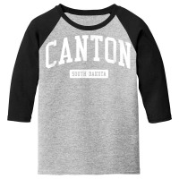 Canton South Dakota Sd Vintage Athletic Sports Design T Shirt Youth 3/4 Sleeve | Artistshot