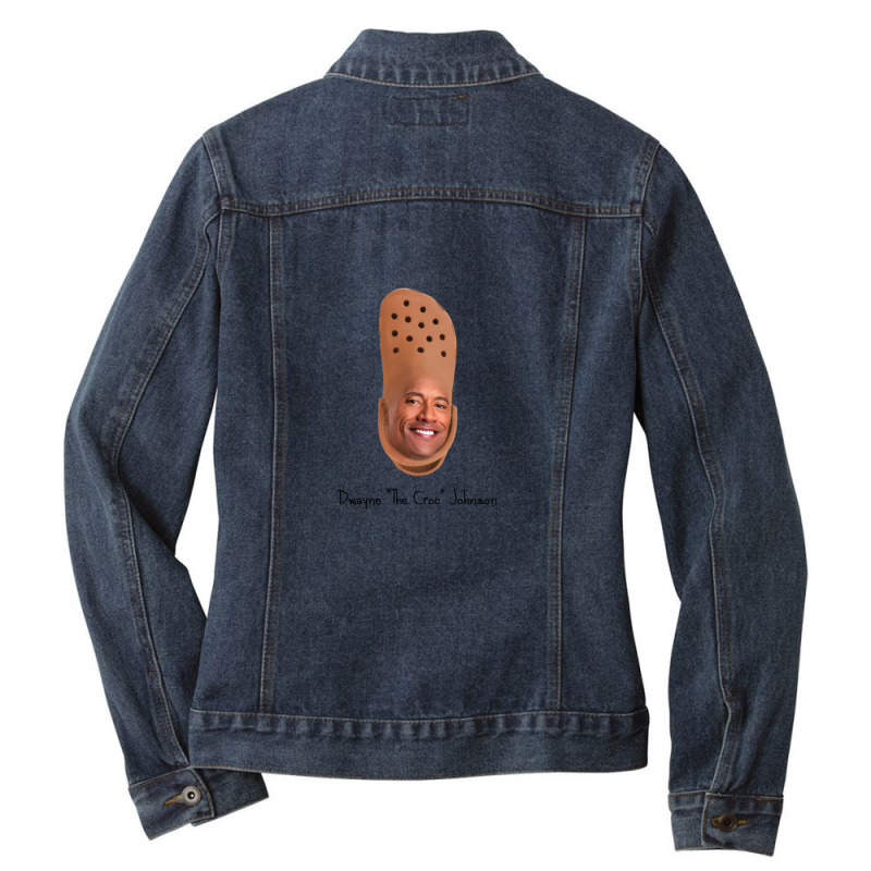 Dwayne The Croc Johnson Ladies Denim Jacket by yenalsardao | Artistshot