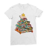 Christmas Library Tree Lights For Librarian And Book Lover T Shirt Ladies Fitted T-shirt | Artistshot