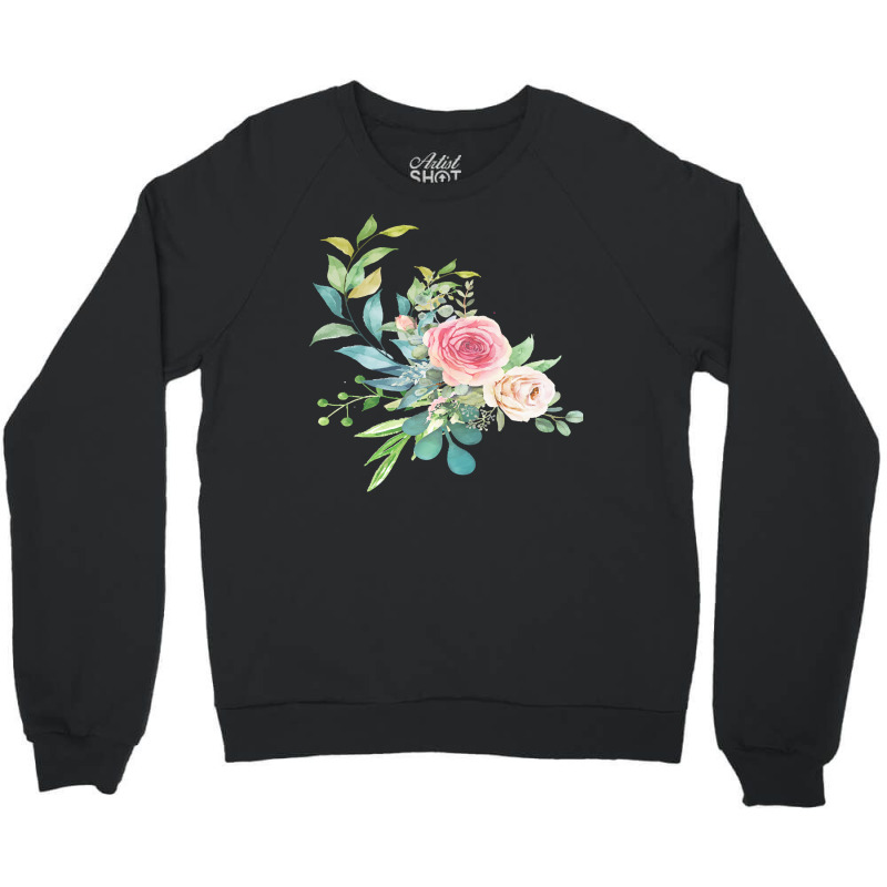 Flowers Art T  Shirt Watercolor Flower Floral Illustration Blossom Crewneck Sweatshirt | Artistshot