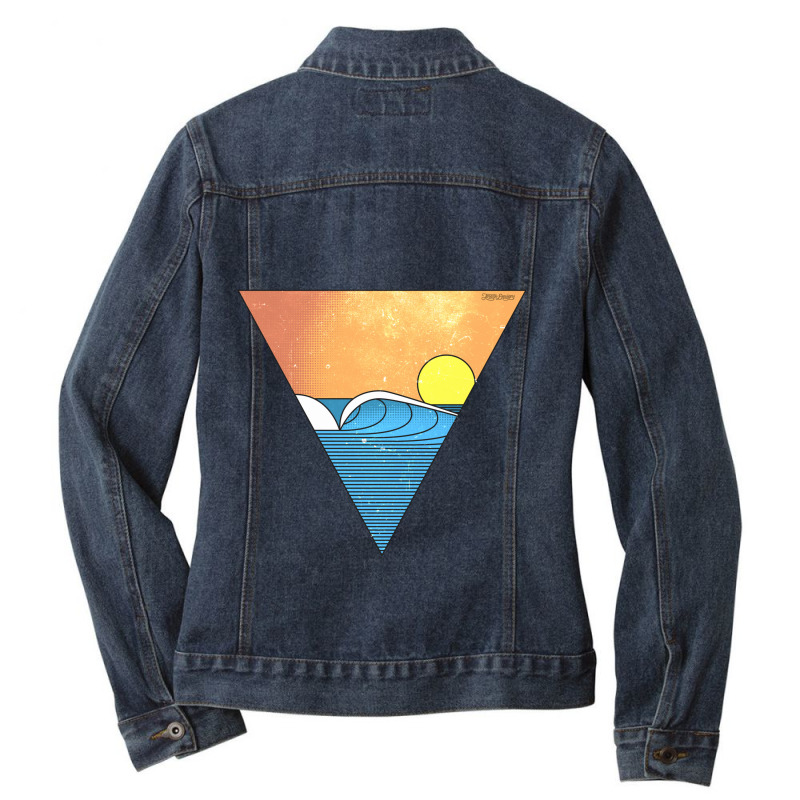 Minimal Wave Ladies Denim Jacket by CHRISTIANKSON | Artistshot