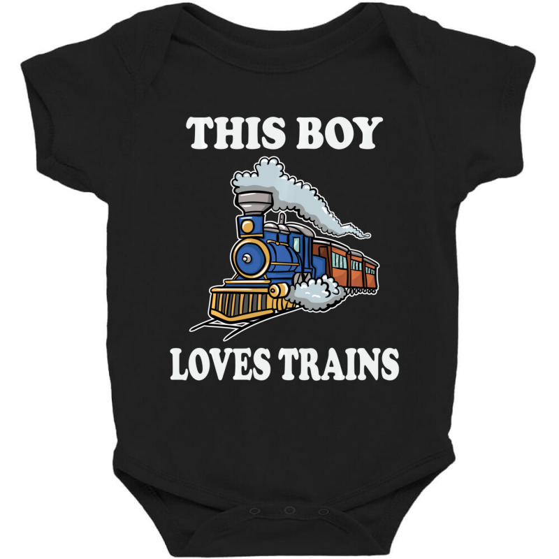 Hot Trend This Boy Loves Trains Train Wagon Lover S Baby Bodysuit by Pannell Quintero | Artistshot