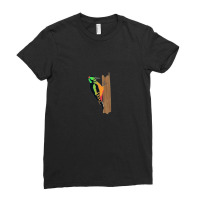 Orange Woodpecker 1 Ladies Fitted T-shirt | Artistshot