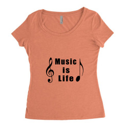 Music is Life, Musician T-shirts, Singers Gift Women's Triblend Scoop T-shirt | Artistshot