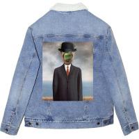 Trending Rene Magritte Son Of Man Unisex Sherpa-lined Denim Jacket | Artistshot