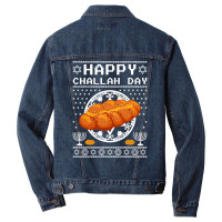 Trending Funny Happy Challah Days Jewish Holiday Hanukkah Channukah Men Denim Jacket | Artistshot