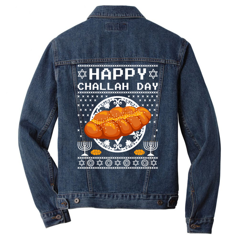 Trending Funny Happy Challah Days Jewish Holiday Hanukkah Channukah Men Denim Jacket | Artistshot