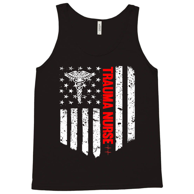 Trending Trauma Nurse American Flag Patriotic Registered Nurse Tank Top | Artistshot