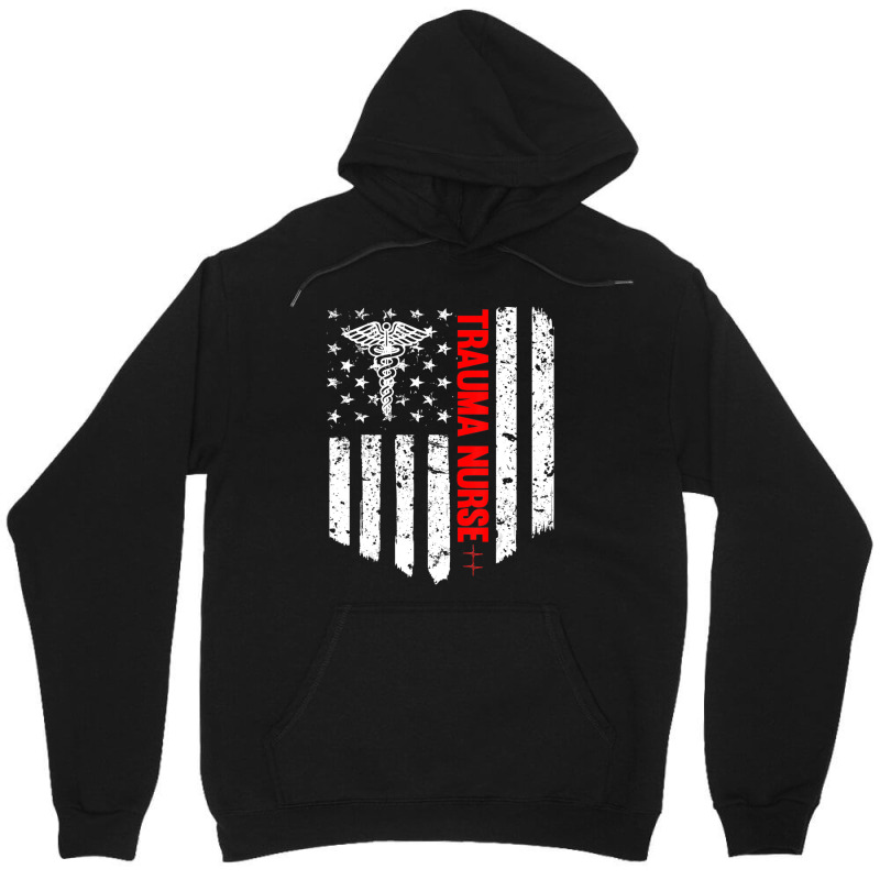 Trending Trauma Nurse American Flag Patriotic Registered Nurse Unisex Hoodie | Artistshot