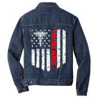 Trending Trauma Nurse American Flag Patriotic Registered Nurse Men Denim Jacket | Artistshot