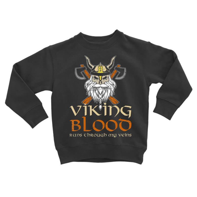 Trending Nordic Mythology Scandinavian Viking Blood Axes Viking Toddler Sweatshirt | Artistshot