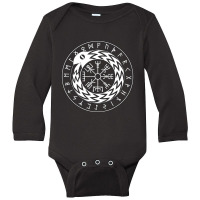 Trending Norse Mythology Jormungandr Vegvisir With Runes Long Sleeve Baby Bodysuit | Artistshot