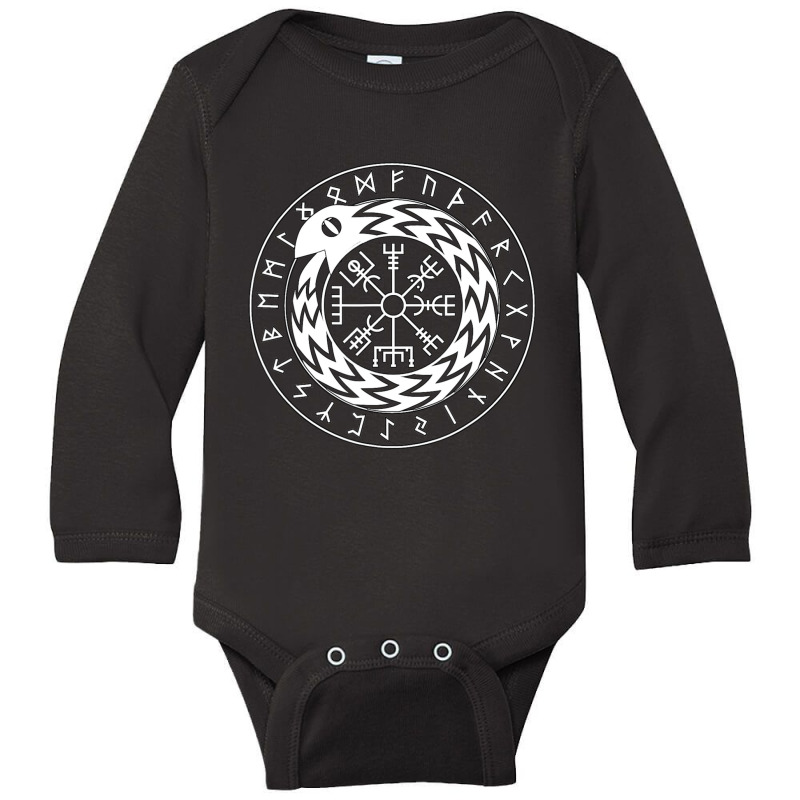 Trending Norse Mythology Jormungandr Vegvisir With Runes Long Sleeve Baby Bodysuit by Sizemore Adame | Artistshot