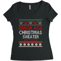 Limited Edition Ugly Sweater Not Found Error 404 Computer Christmas Women's Triblend Scoop T-shirt | Artistshot