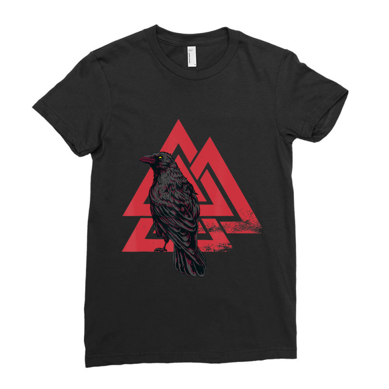 Hot Trend Norse Mythology Symbol Valknut Odins Raven Viking Valknut Ladies Fitted T-Shirt by Sizemore Adame | Artistshot